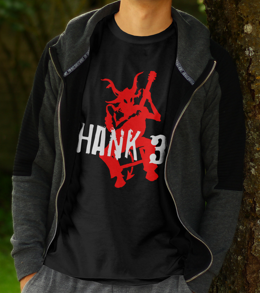Hank 3 Red Devil Playing Guitar T-Shirt