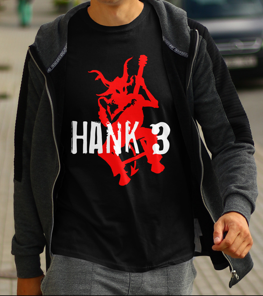 Hank 3 Red Devil Playing Guitar T-Shirt