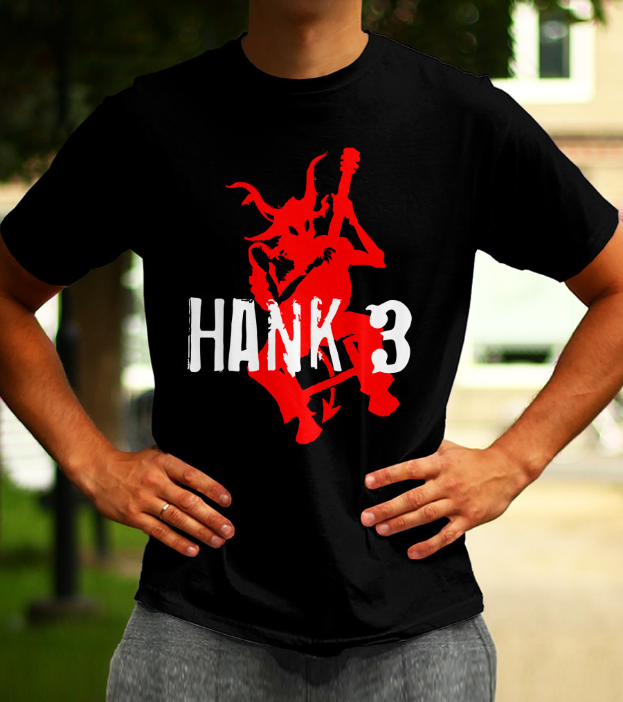 Hank 3 Red Devil Playing Guitar T-Shirt