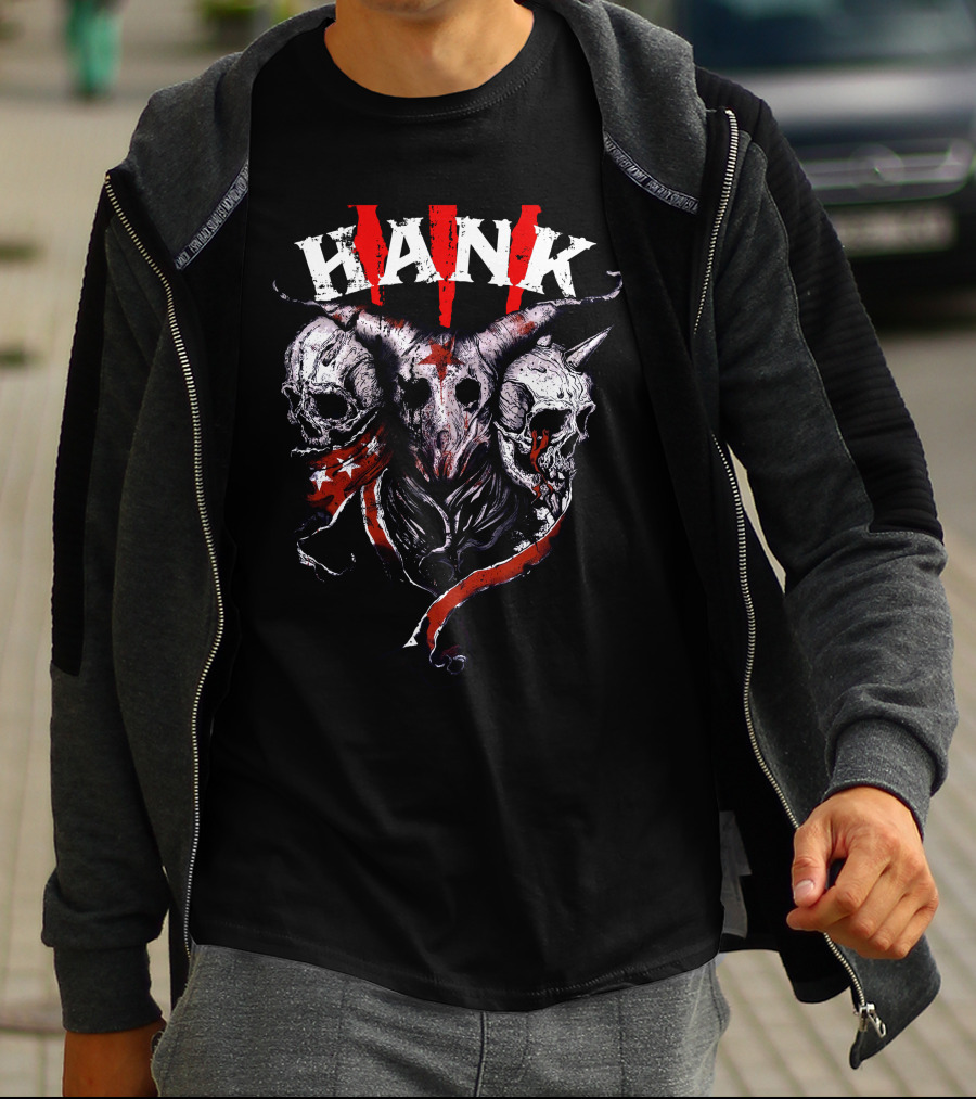 Hank III Skull With Horned Ram And Skulls T-Shirt