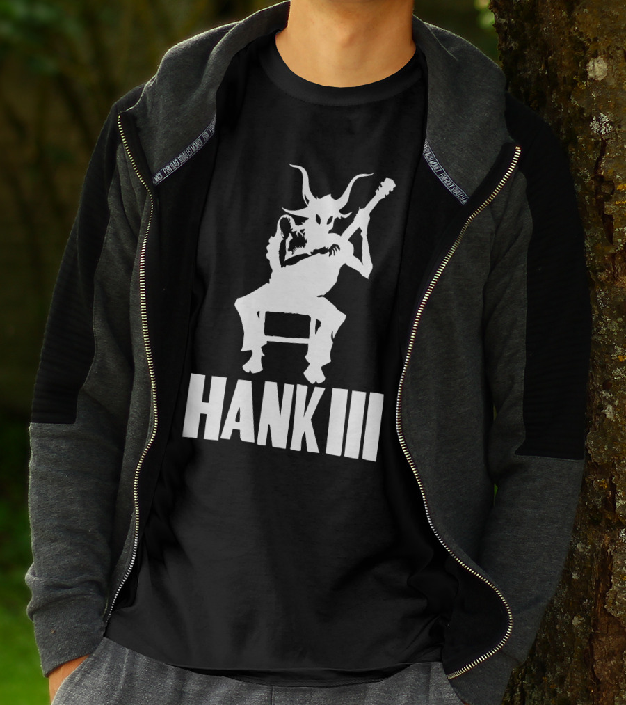 Hank III Goat Demon Playing Guitar T-Shirt