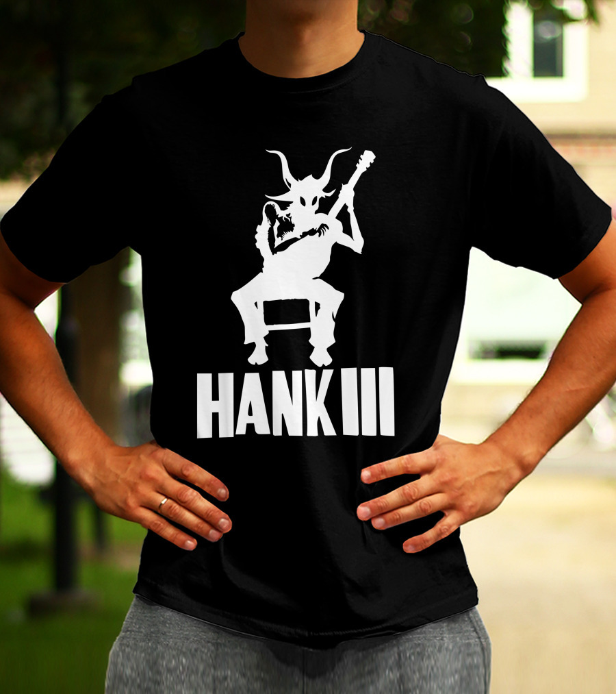 Hank III Goat Demon Playing Guitar T-Shirt
