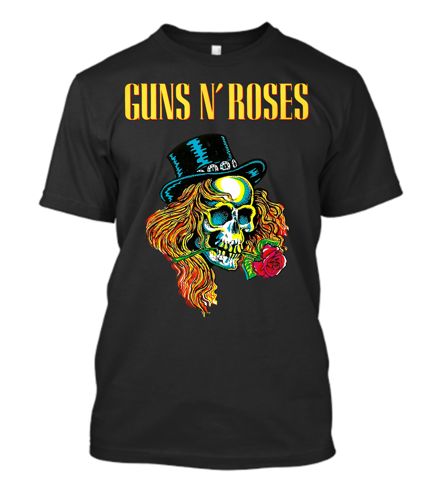 Guns N' Roses Skull With Hat And Rose T-Shirt
