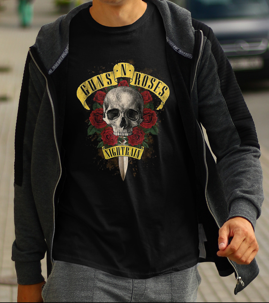 Guns N' Roses Nightrain Skull Roses T-Shirt