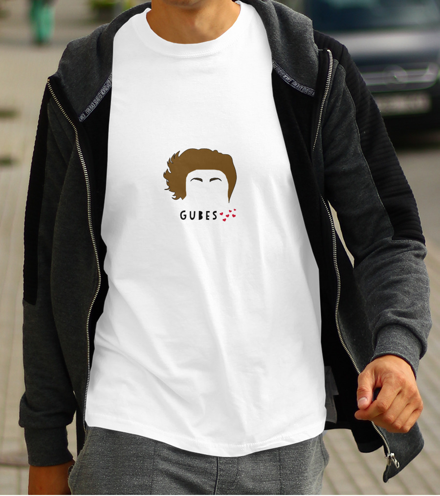 Gubes Matthew Gray Gubler Hair Silhouette With Hearts T-Shirt