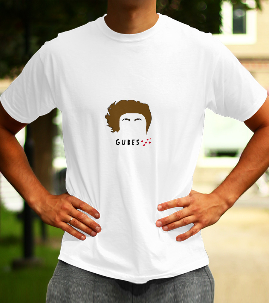 Gubes Matthew Gray Gubler Hair Silhouette With Hearts T-Shirt