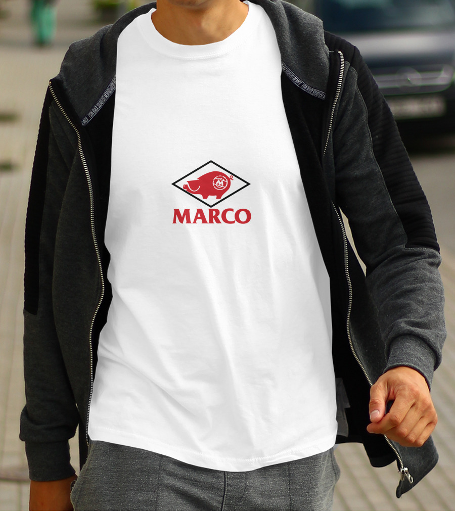 MARCO Pig Logo Red Black Diamond T-Shirt
