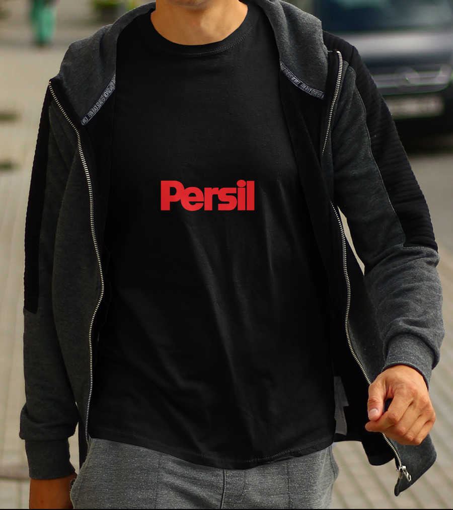 Persil Red Bold Text Black Background Iconic Laundry Detergent T-Shirt