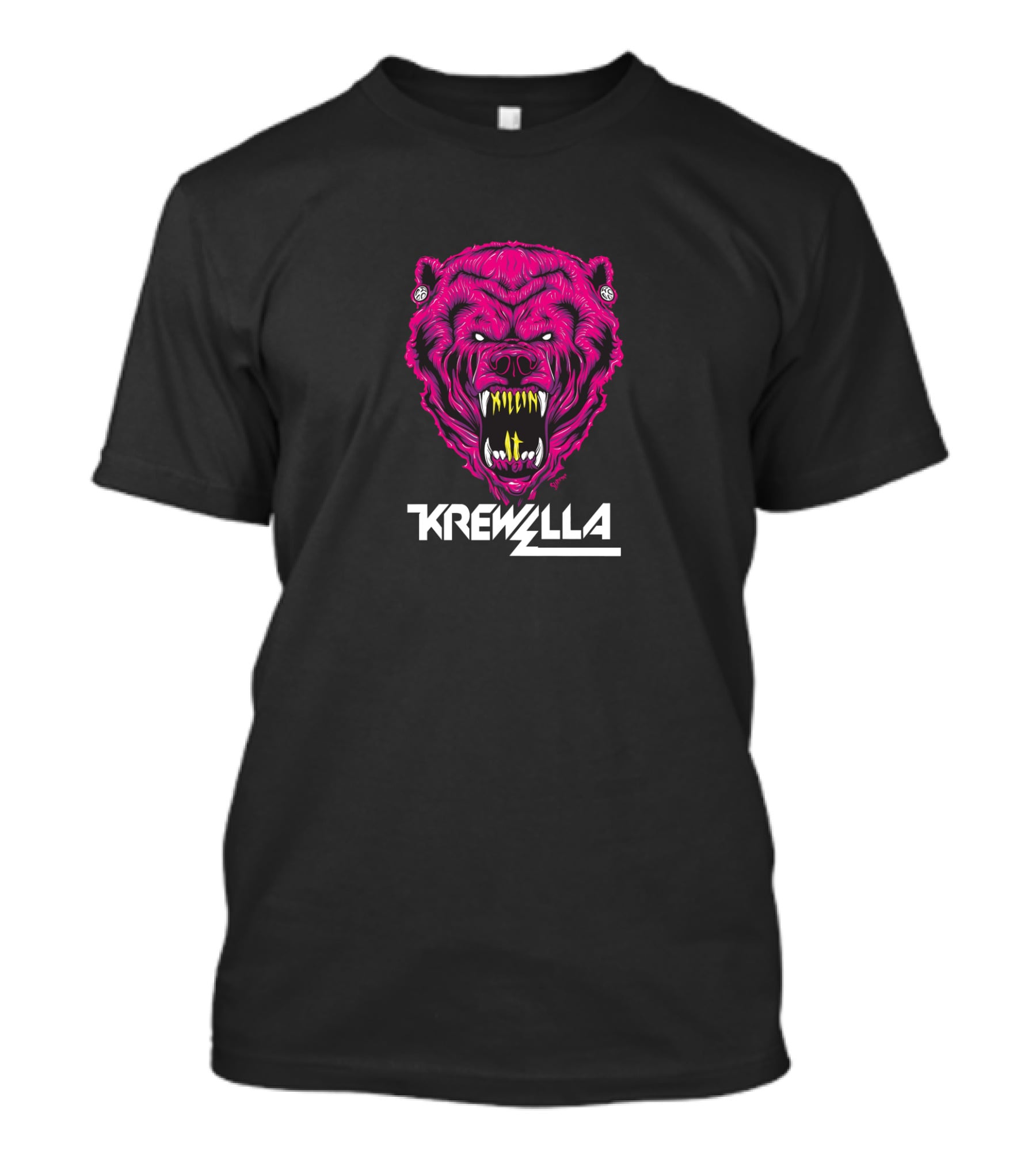 Krewella Fierce Neon Bear Head T-Shirt