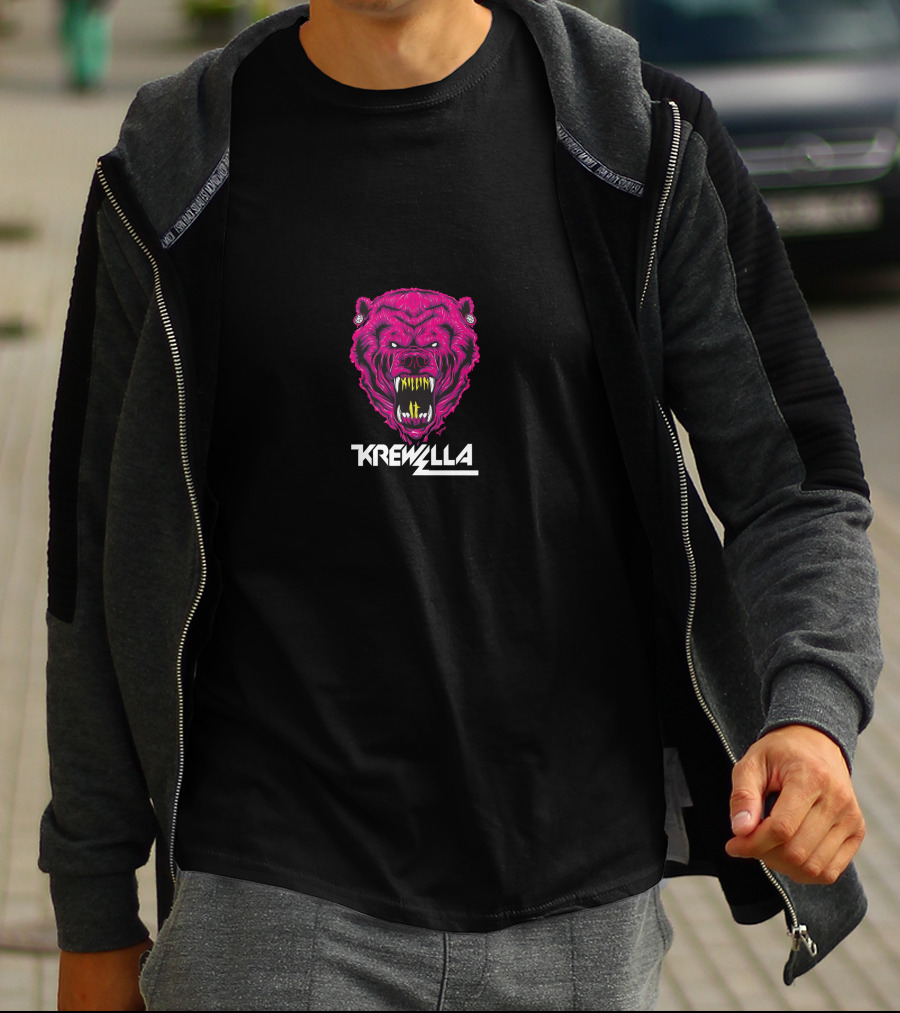 Krewella Fierce Neon Bear Head T-Shirt