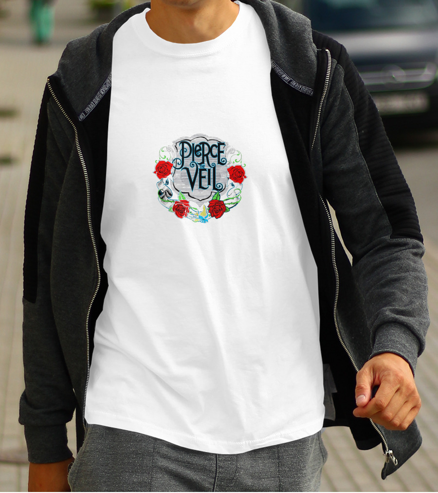 Pierce The Veil Roses And Scrollwork T-Shirt