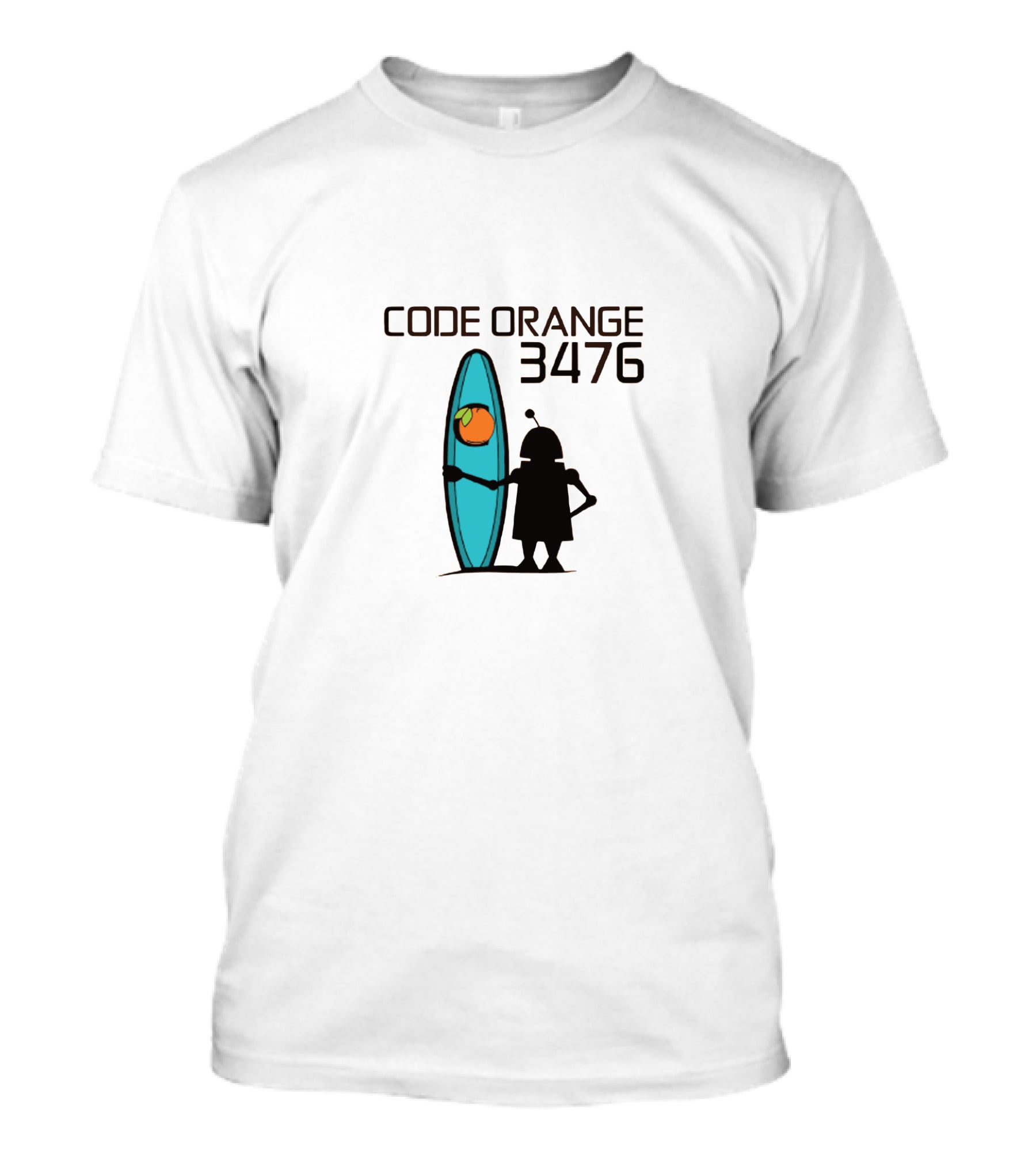 Code Orange 3476 Robot With Surfboard And Orange T-Shirt