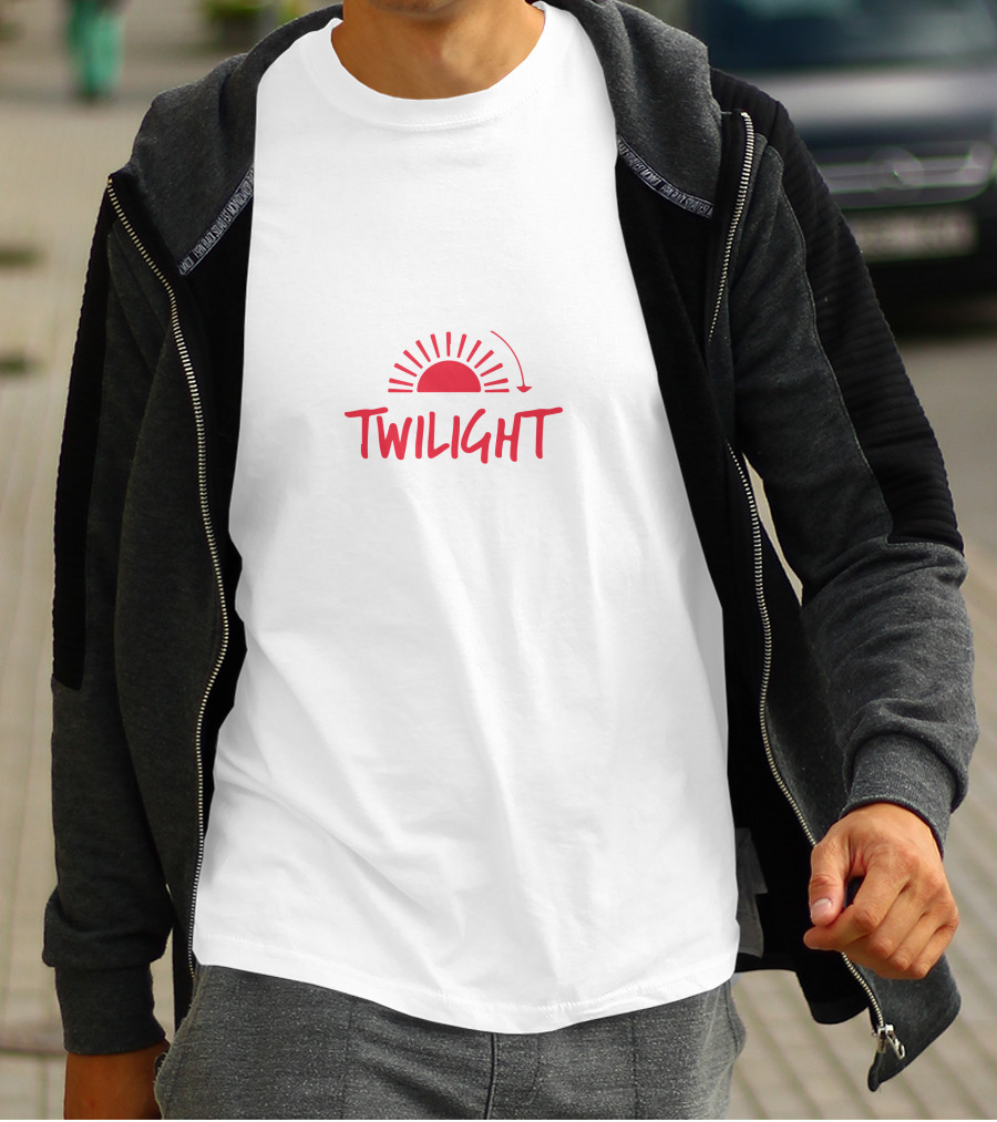 TWILIGHT Sunset Symbol With Red Sun Arrows And Rays T-Shirt