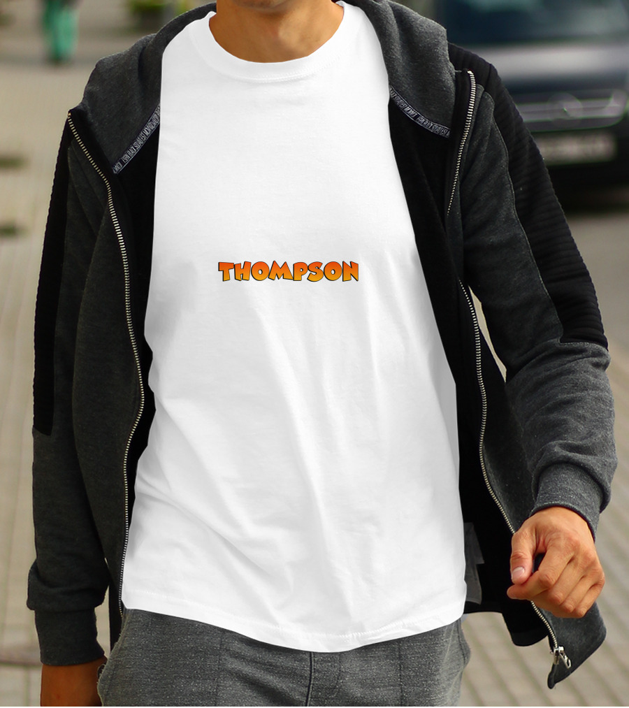 Thompson Comic Style Bold Text Orange Font T-Shirt