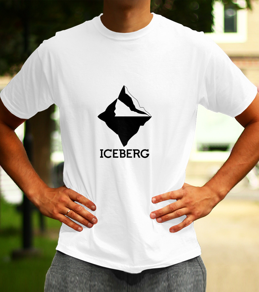 ICEBERG Geometric Black And White Abstract T-Shirt