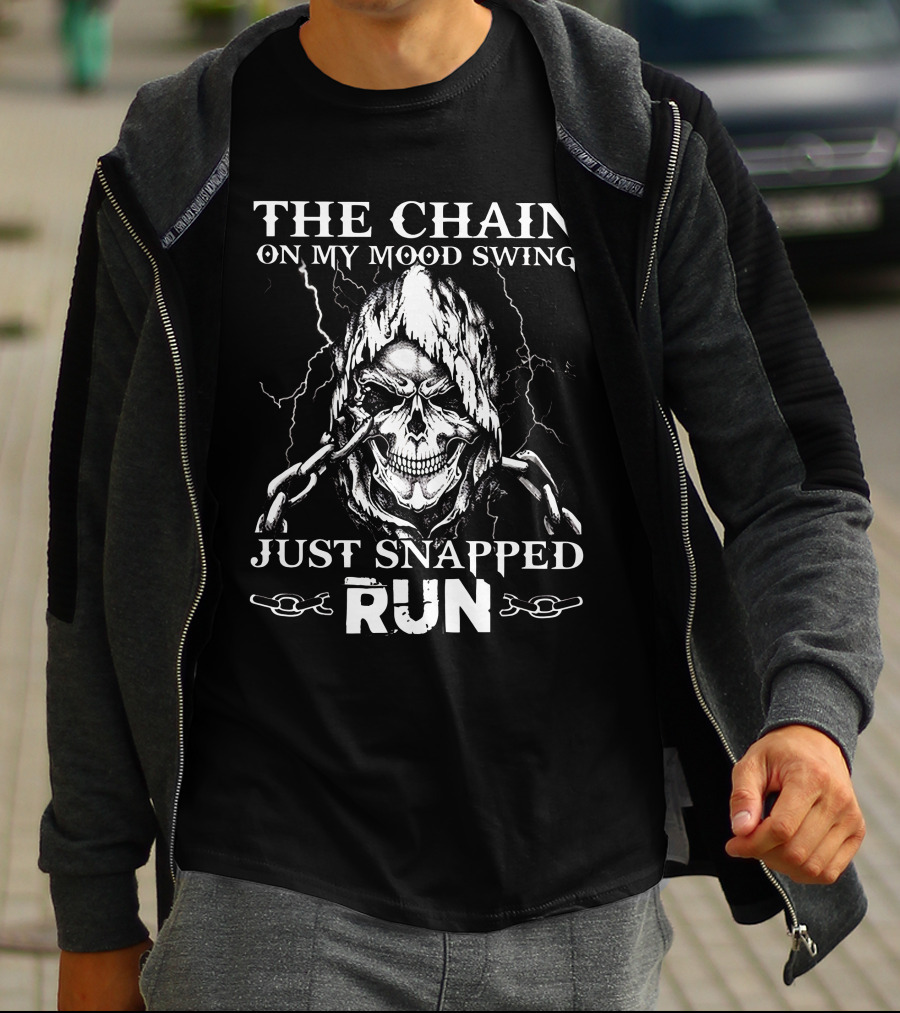 The Chain On My Mood Swing Just Snapped Run Bike Knight Reaper T-Shirt