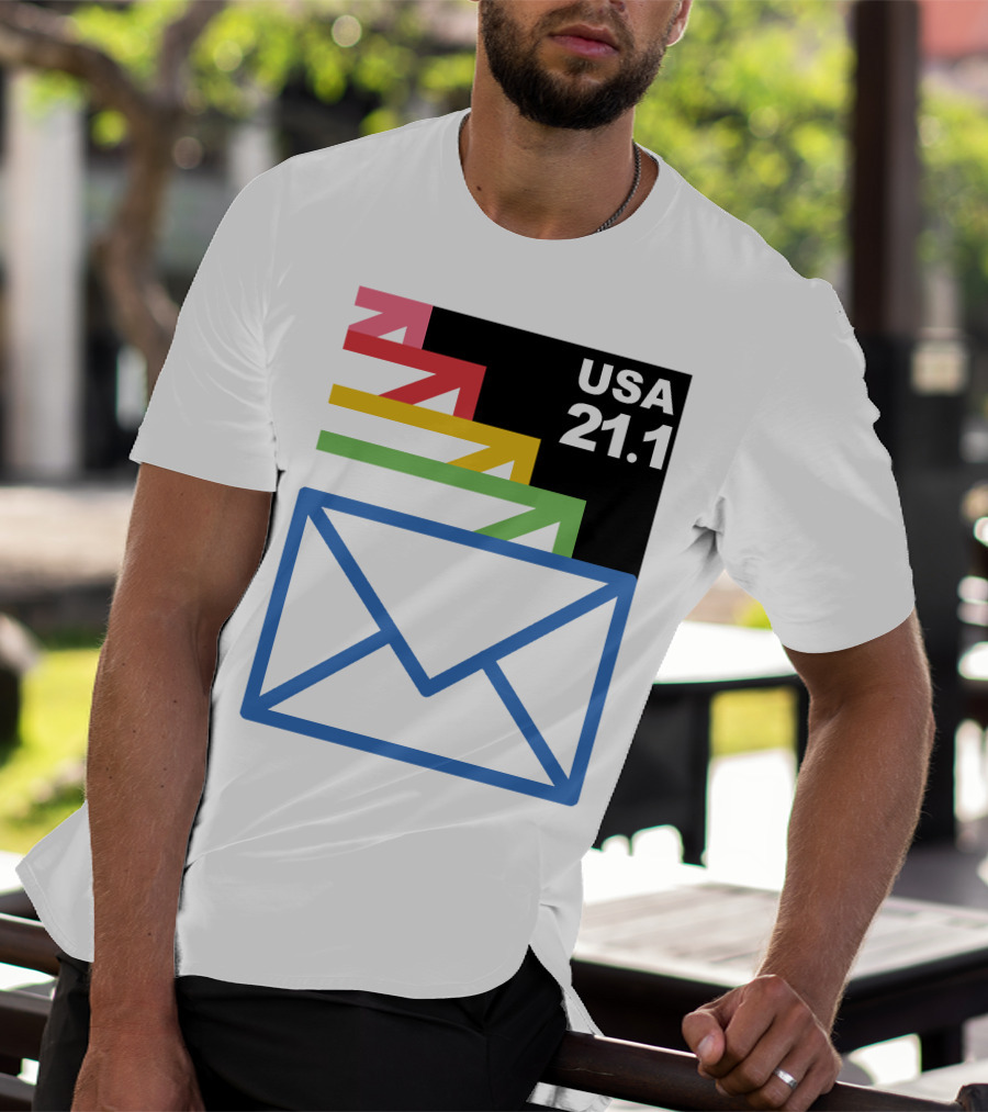 USA 21.1 Envelope Crop Top USPS Merch T-Shirt