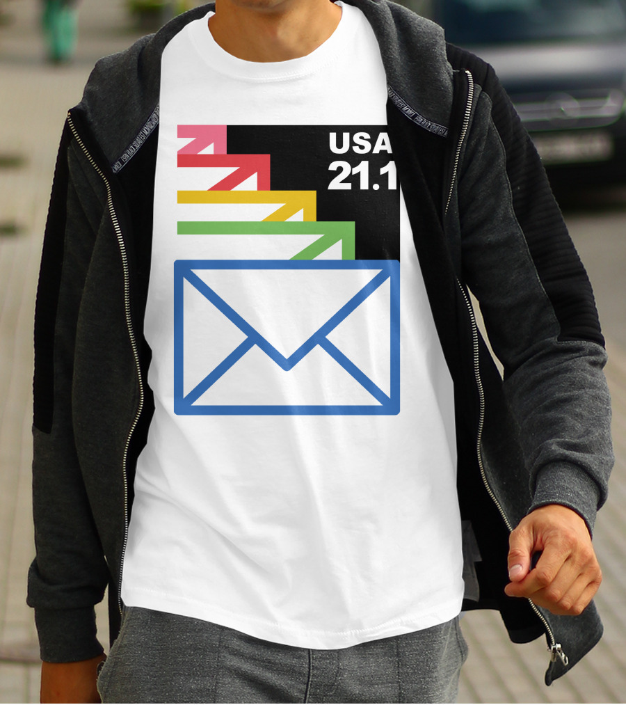 USA 21.1 Envelope Crop Top USPS Merch T-Shirt