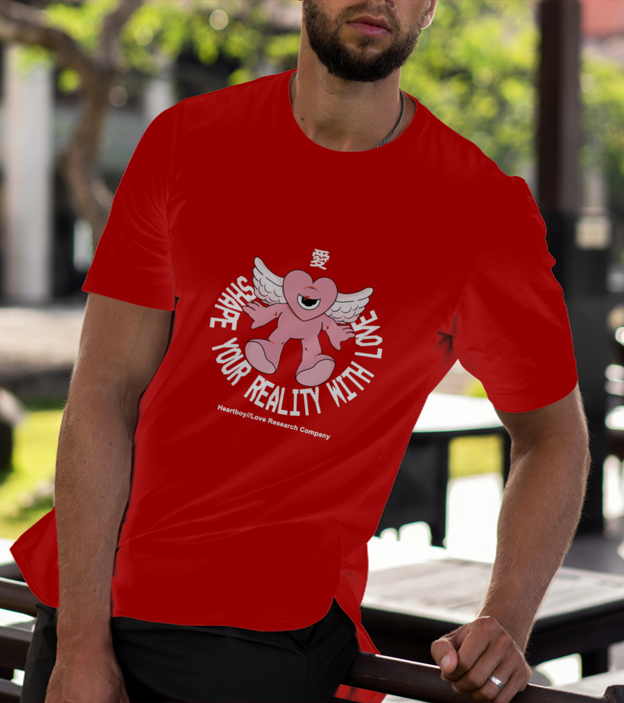 Heartboy Love Research Company Shape Your Reality With Love Winged Heart Character T-Shirt