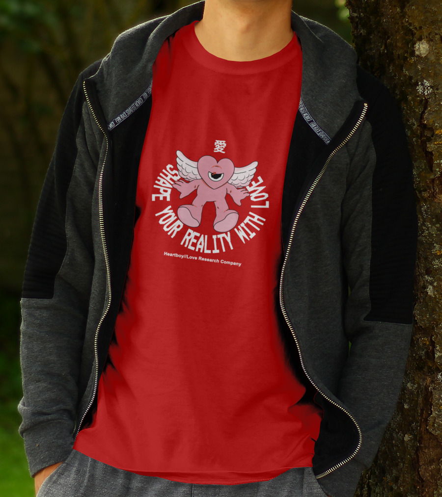 Heartboy Love Research Company Shape Your Reality With Love Winged Heart Character T-Shirt