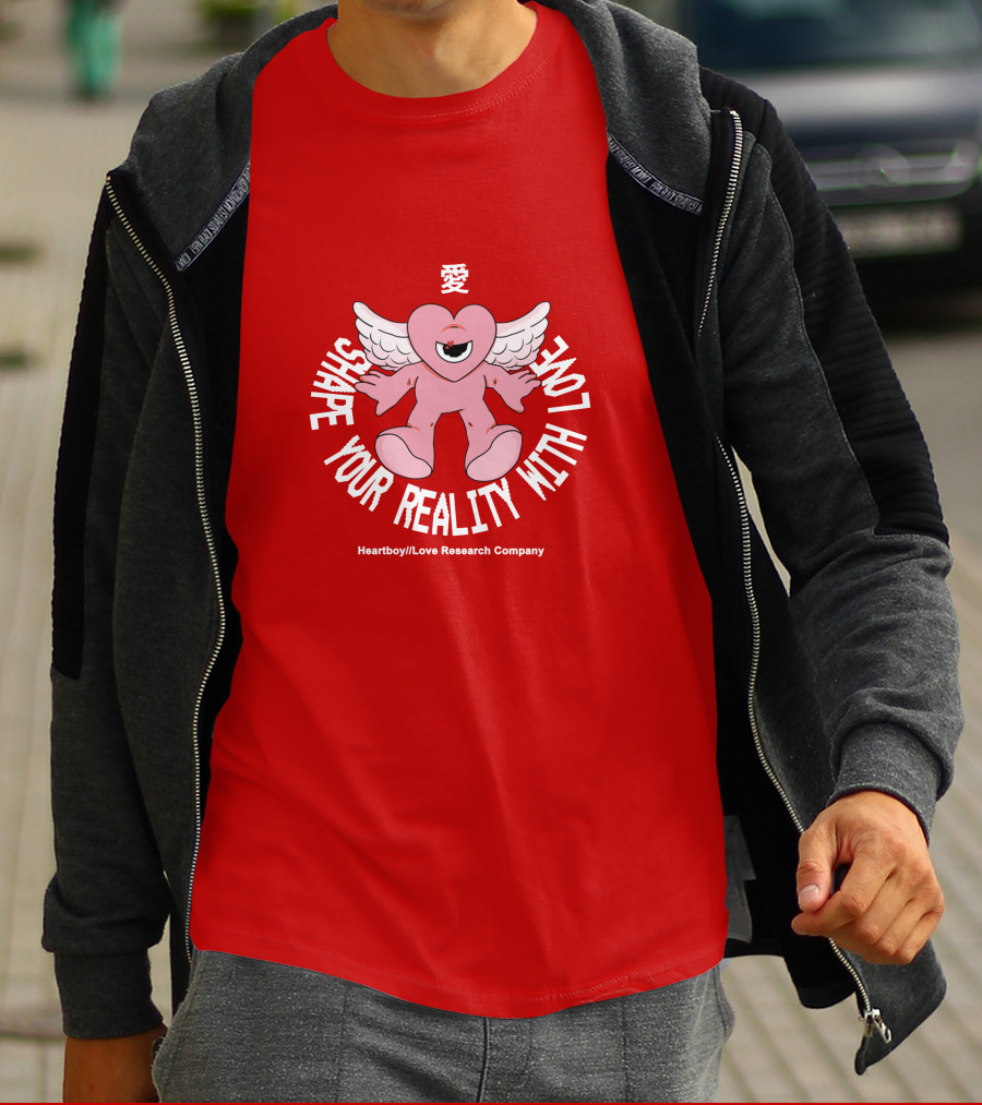 Heartboy Love Research Company Shape Your Reality With Love Winged Heart Character T-Shirt