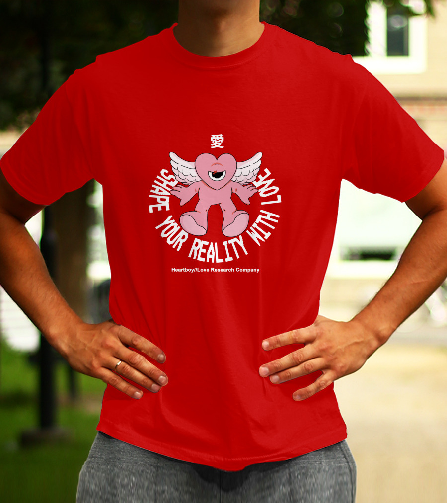 Heartboy Love Research Company Shape Your Reality With Love Winged Heart Character T-Shirt