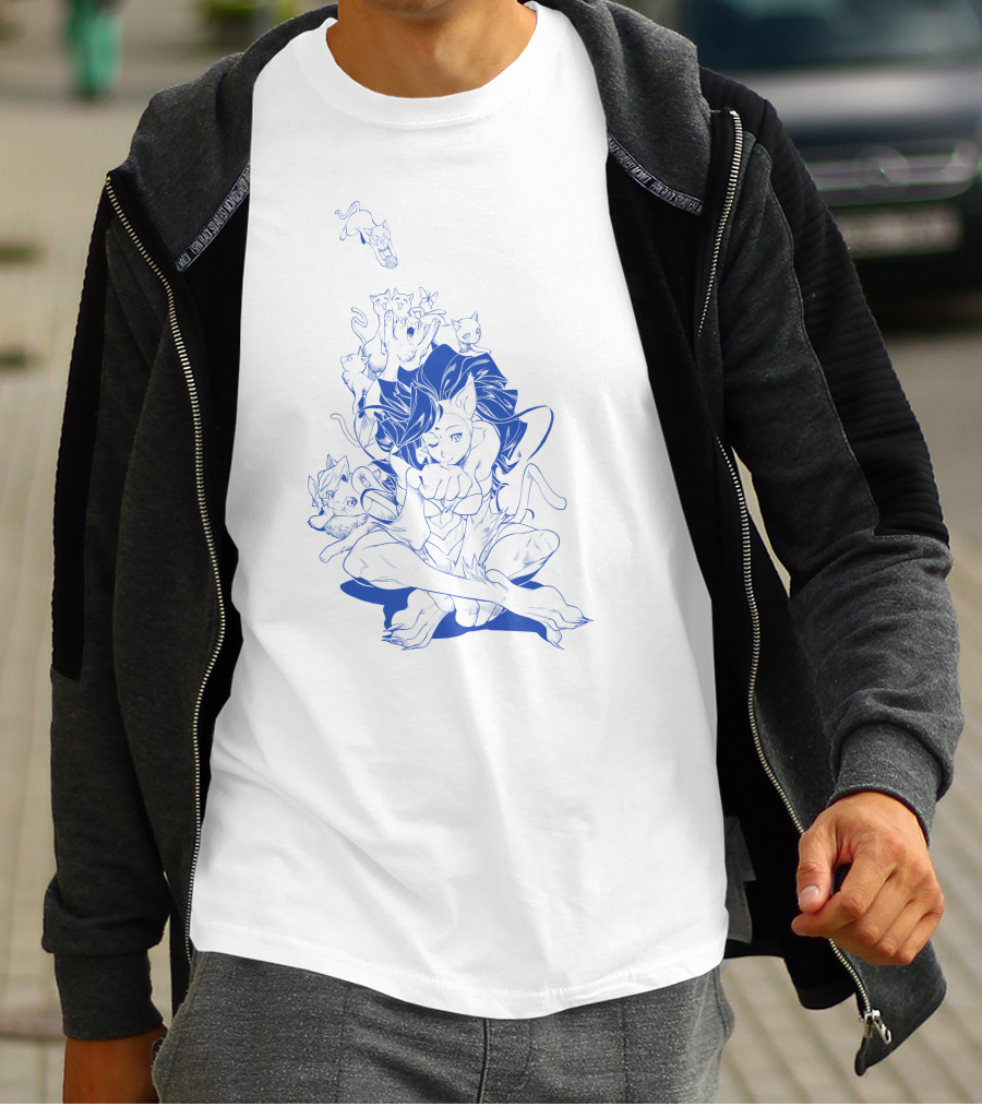 Udon Darkstalkers Felicia Icon Cats Cats Cats T-Shirt