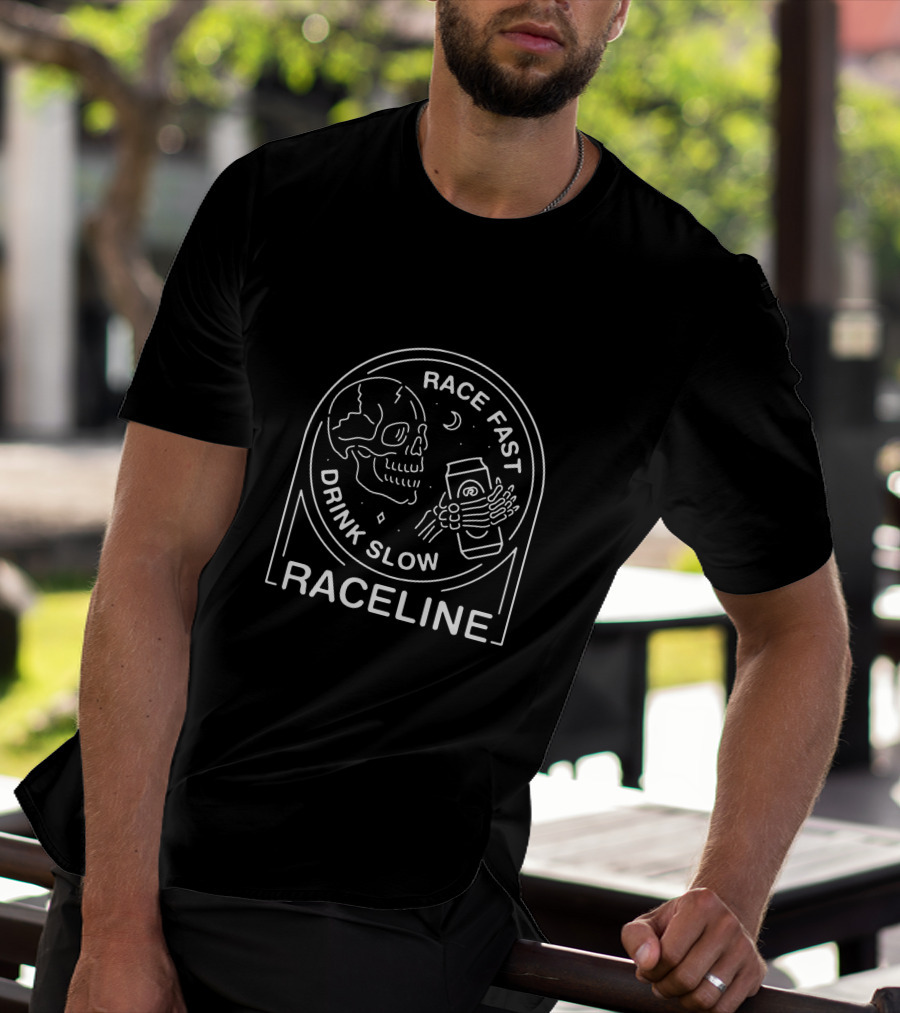 Raceline Race Fast Drink Slow Skull T-Shirt