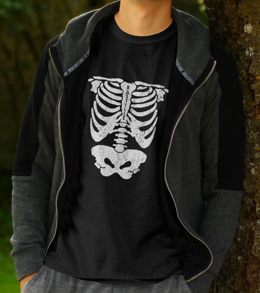 Bastille Flaws Rewind Skeleton Merch T-Shirt