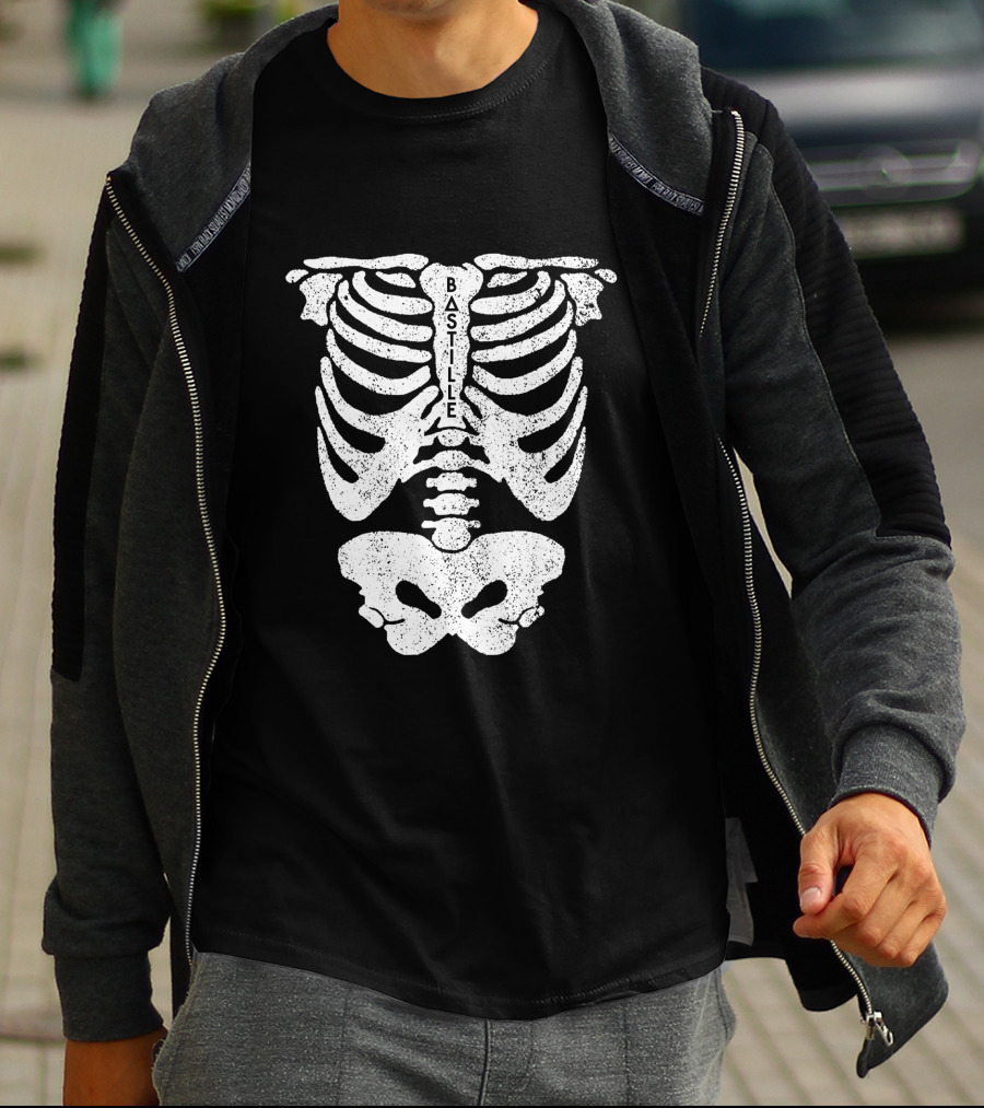 Bastille Flaws Rewind Skeleton Merch T-Shirt