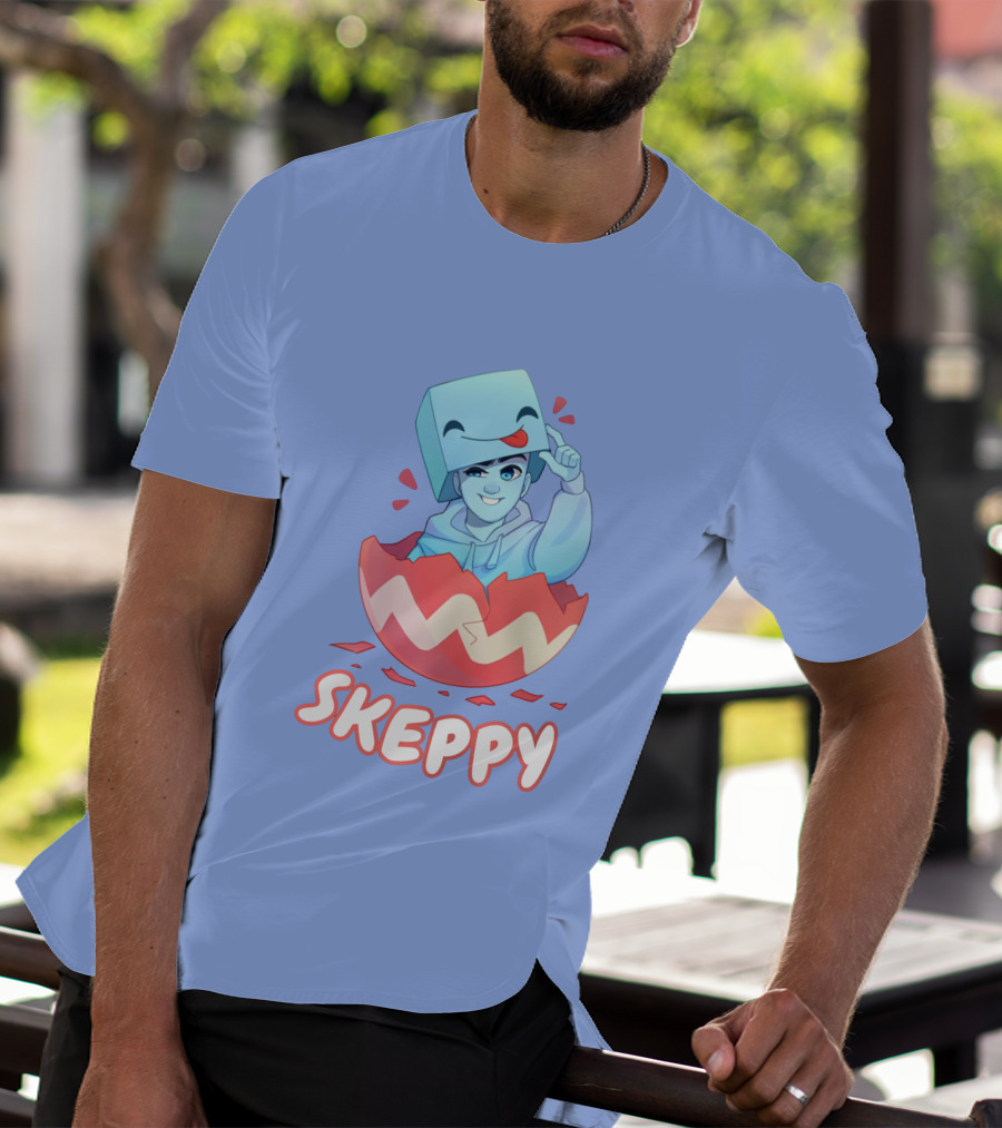 Skeppy Easter Merch Skeppy Egg Character In Red Cracked Shell T-Shirt