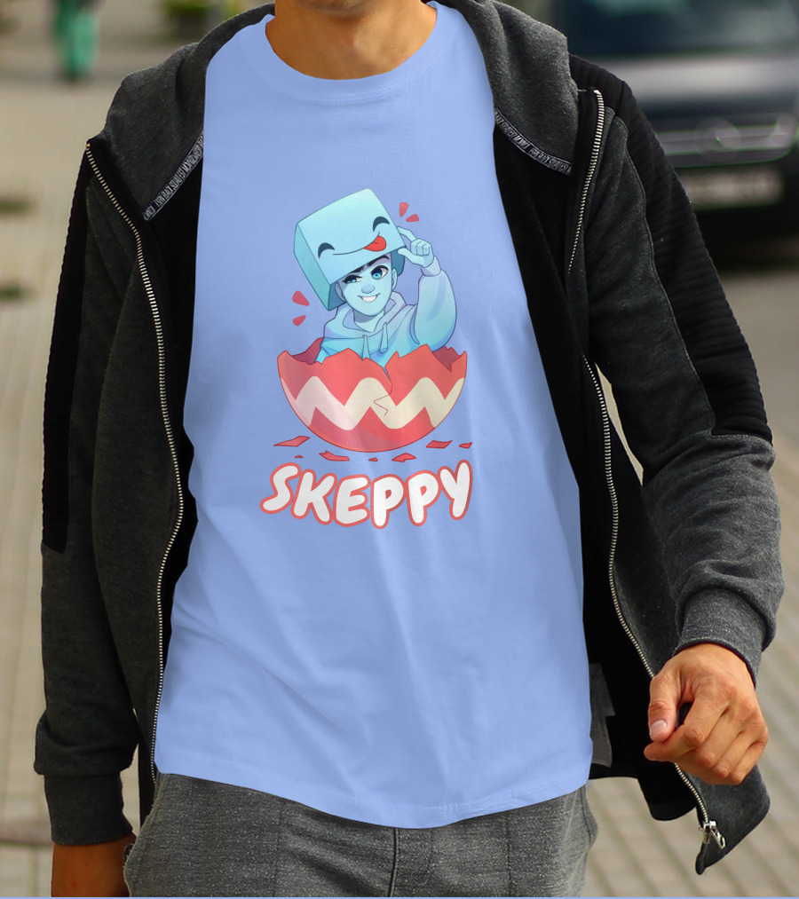 Skeppy Easter Merch Skeppy Egg Character In Red Cracked Shell T-Shirt