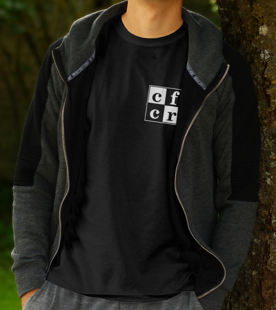 CFCR Saskatoon Merch Square Logo Black And White Checkerboard T-Shirt