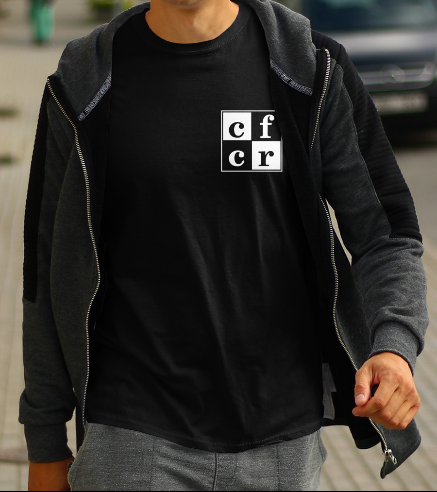 CFCR Saskatoon Merch Square Logo Black And White Checkerboard T-Shirt