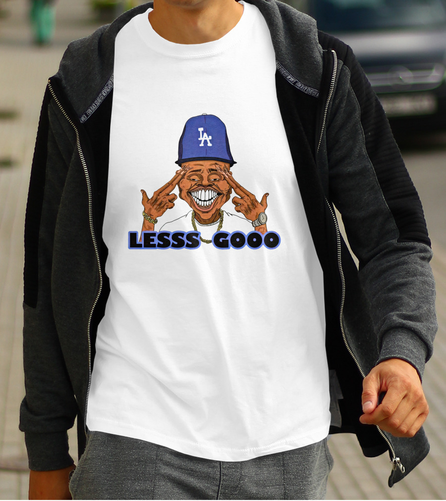 LESSS GOOO LA Cap Smile T-Shirt