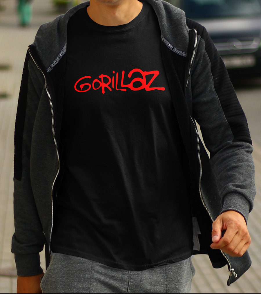 Gorillaz Red Stylized Text T-Shirt