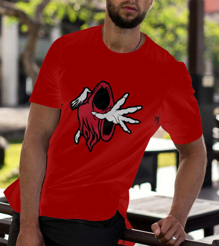 Psychopathic Merch Hell's Pit Wraith Iconic Red And White Hooded Figure T-Shirt