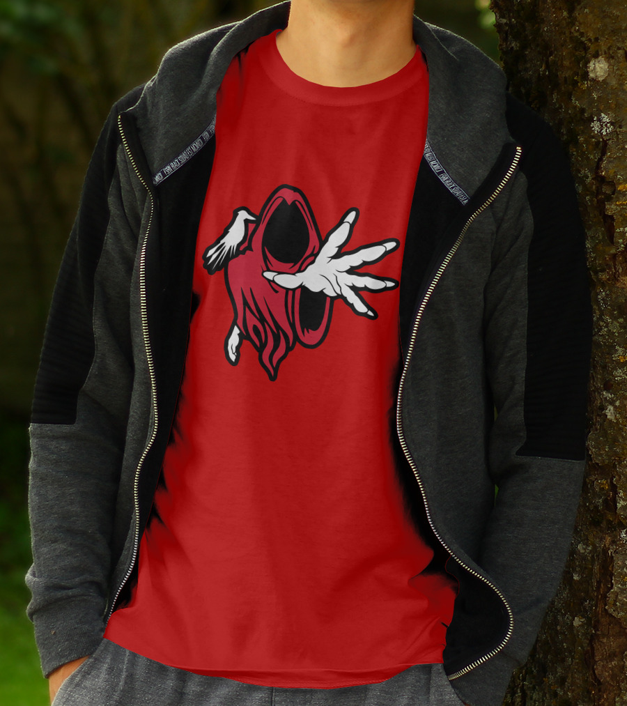 Psychopathic Merch Hell's Pit Wraith Iconic Red And White Hooded Figure T-Shirt