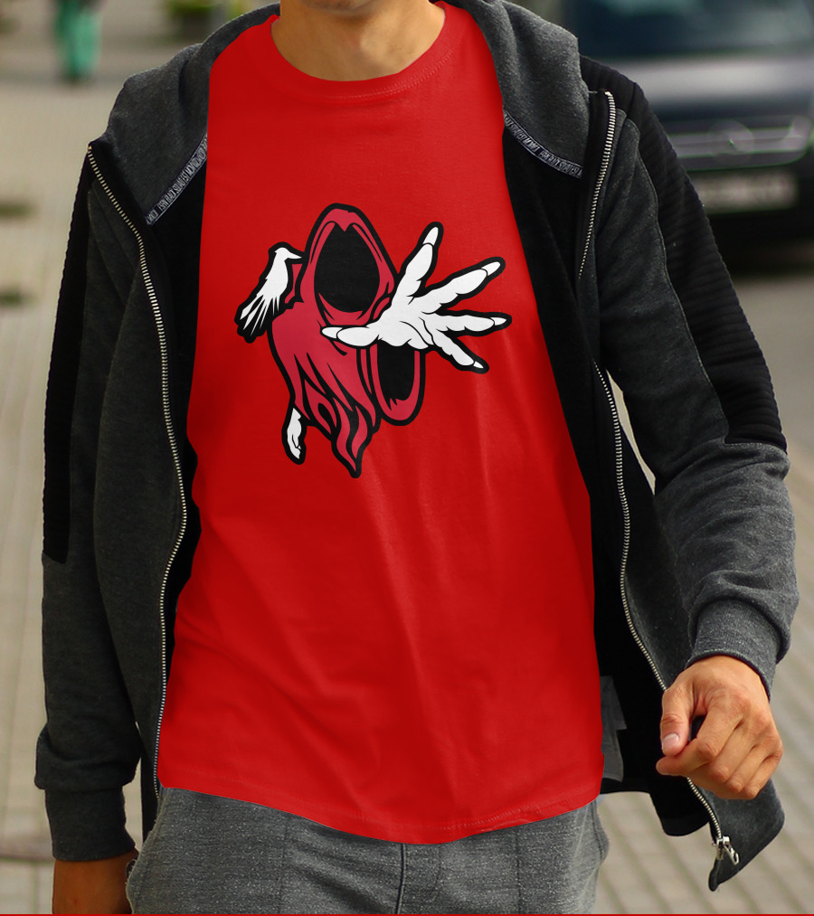 Psychopathic Merch Hell's Pit Wraith Iconic Red And White Hooded Figure T-Shirt