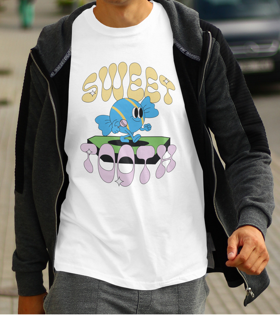 Cody Ko Merch Sweet Tooth Colorful Cartoon Character With Sweet Tooth Text T-Shirt