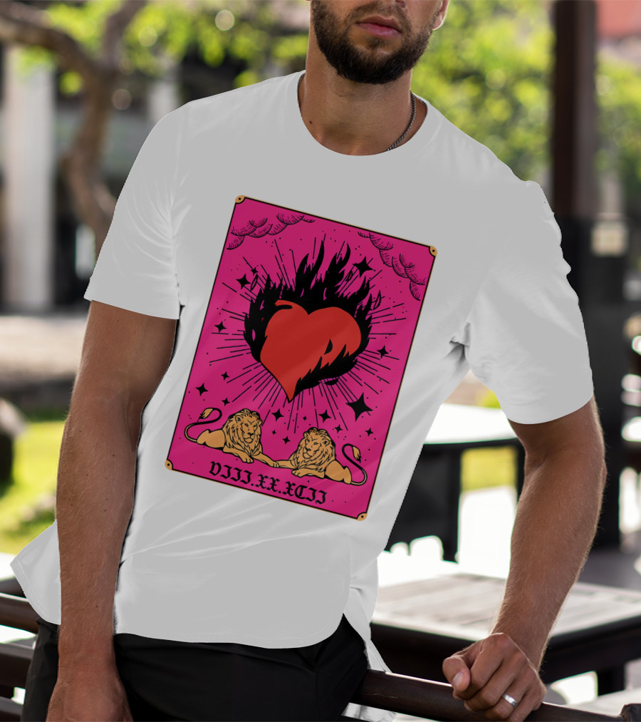 Demi Lovato Burning Heart Pink Lions VIII.XX.XCII T-Shirt