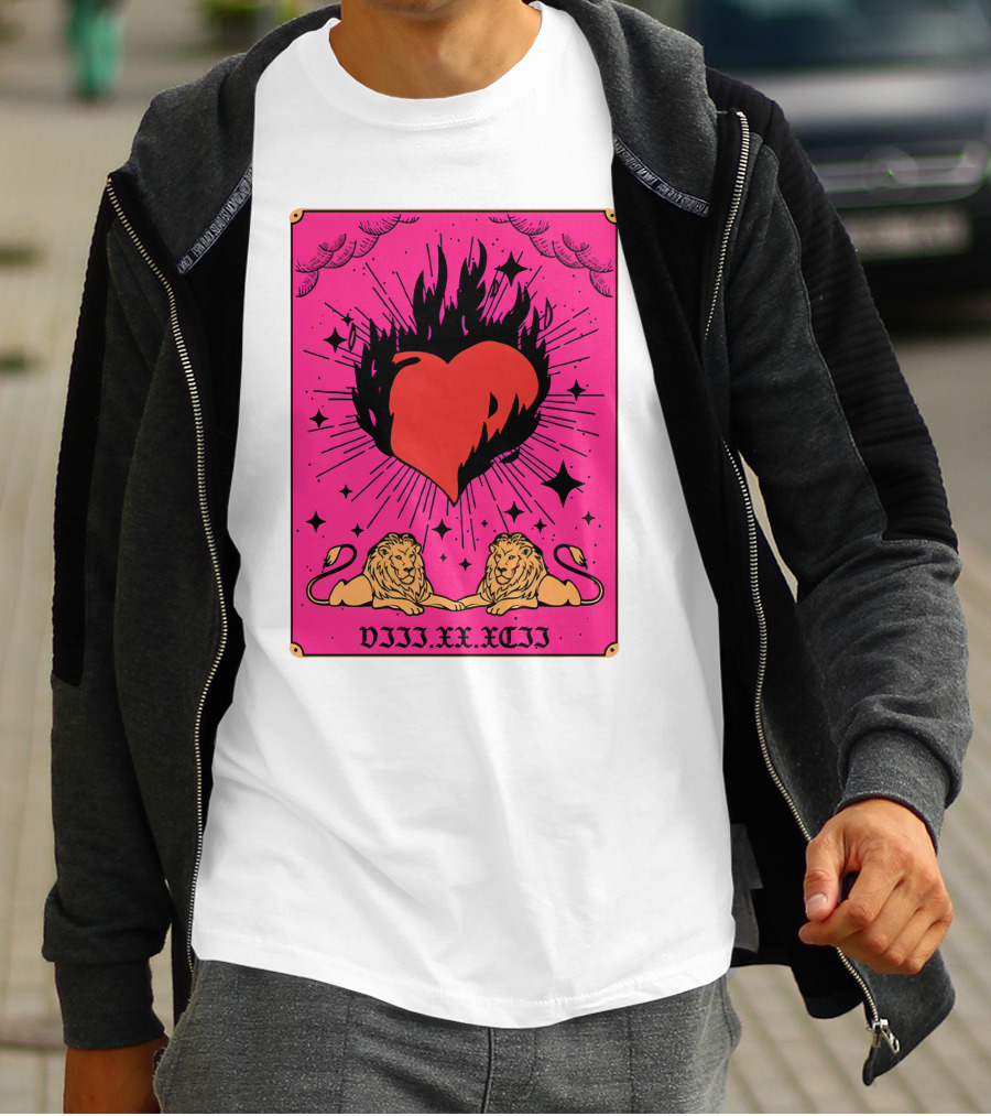 Demi Lovato Burning Heart Pink Lions VIII.XX.XCII T-Shirt