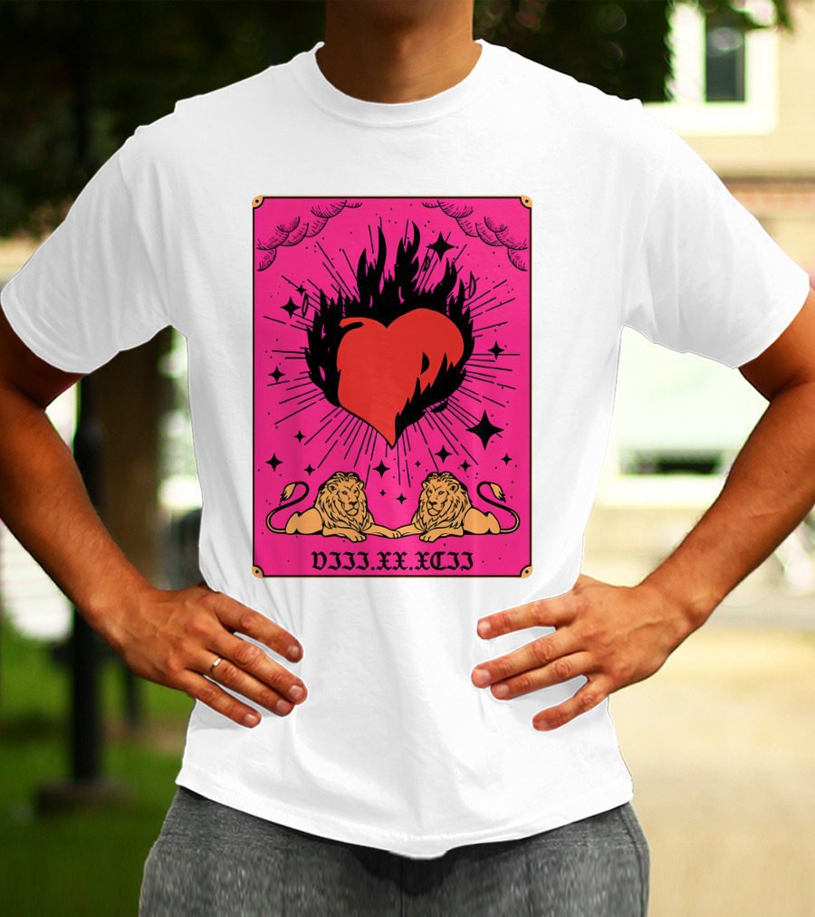 Demi Lovato Burning Heart Pink Lions VIII.XX.XCII T-Shirt