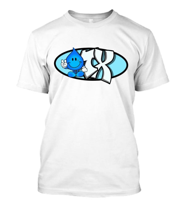 Ohgeesy 4X Blue Drip Smiling Character Peace Sign T-Shirt