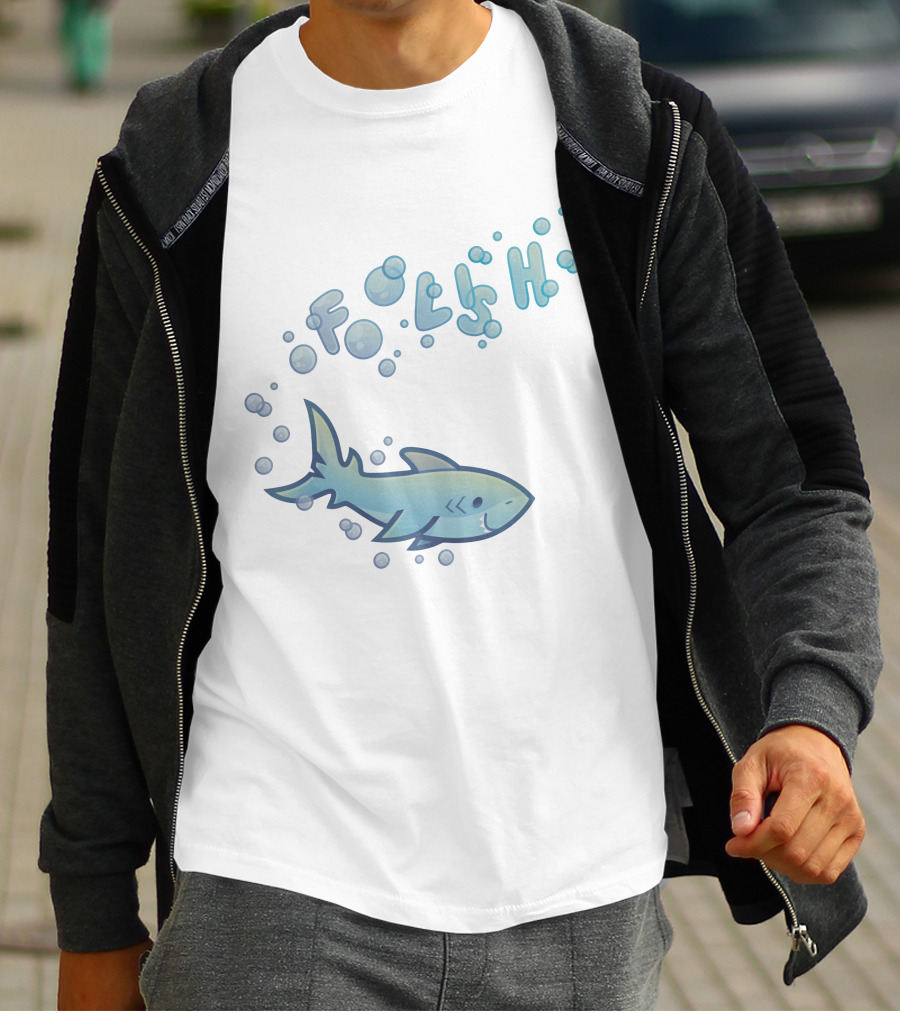 Foolish Shark Bubbles Gamers Méh T-Shirt