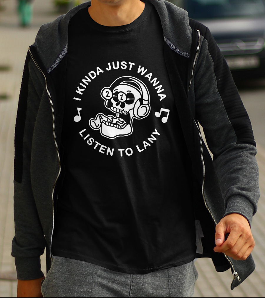 I Kinda Just Wanna Listen To Lany Skull Headphones T-Shirt
