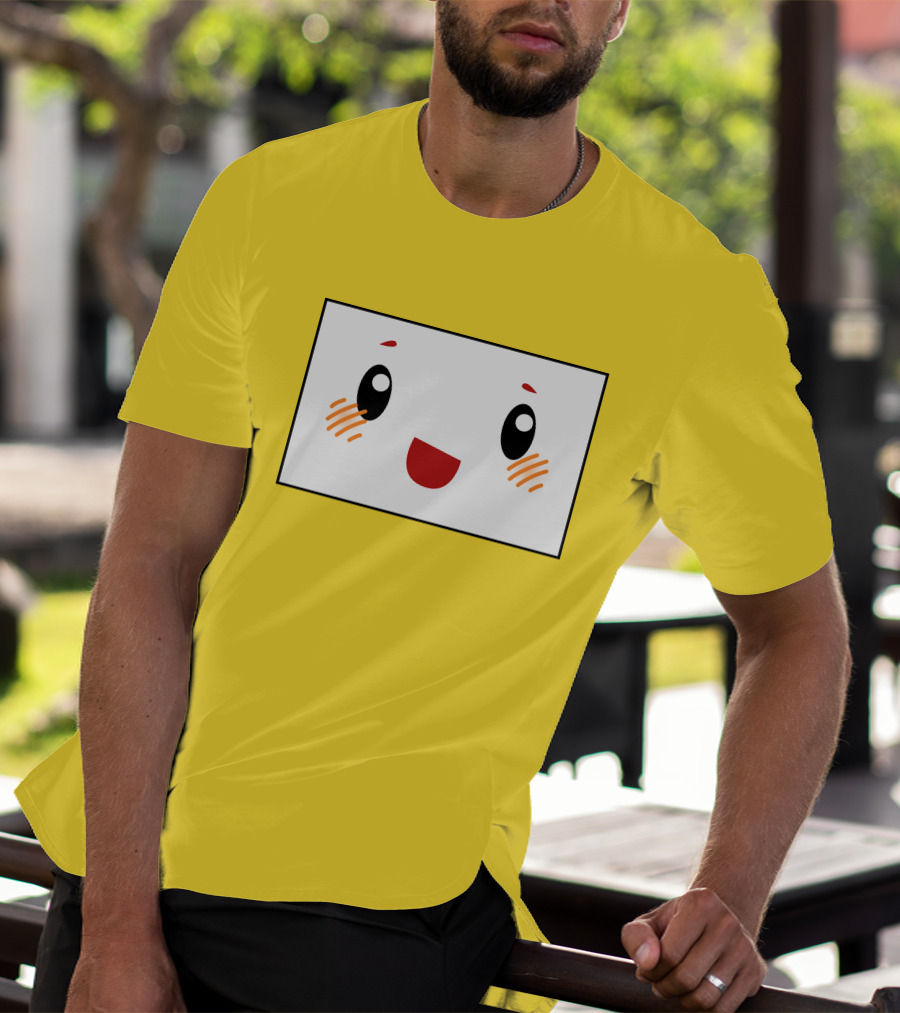 Shop Lankybox Merch Store Boxy Kawaii Face Yellow T-Shirt