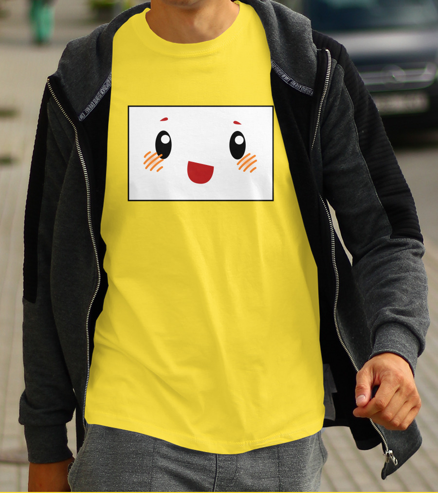 Shop Lankybox Merch Store Boxy Kawaii Face Yellow T-Shirt