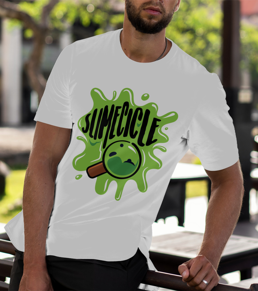 Slimecicle Green Splat Magnifying Glass T-Shirt