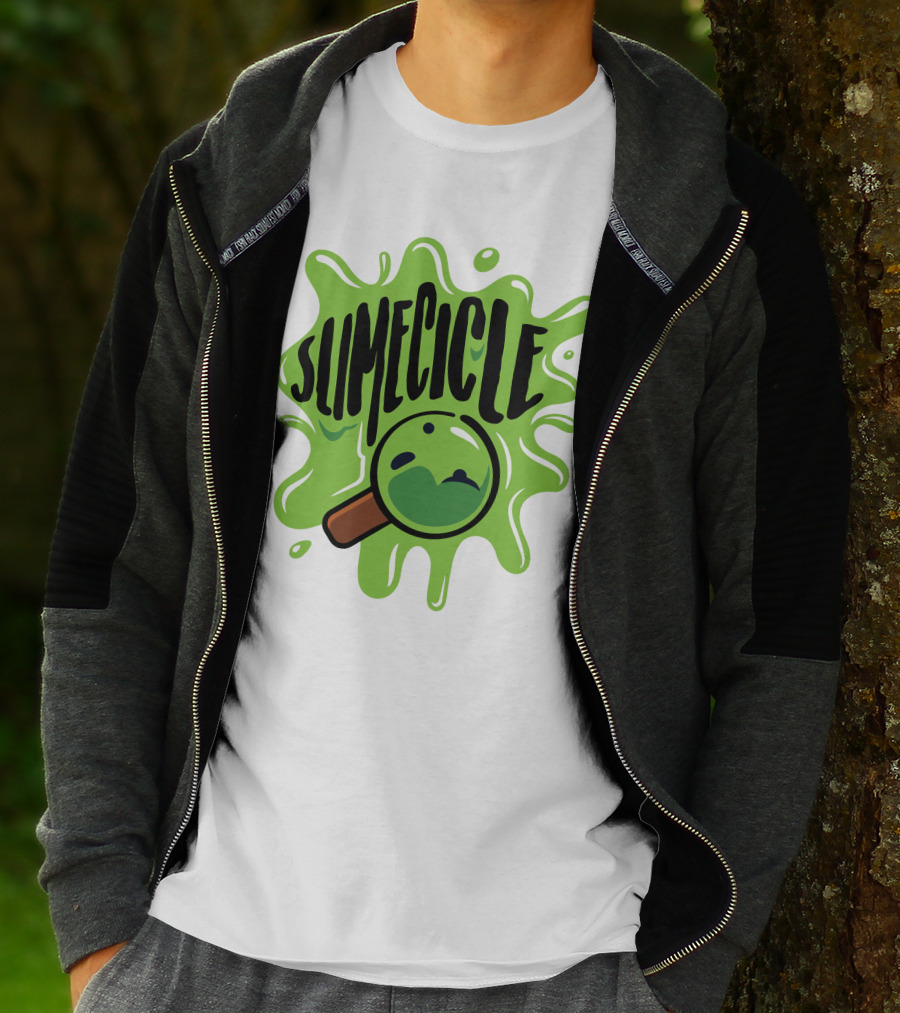 Slimecicle Green Splat Magnifying Glass T-Shirt